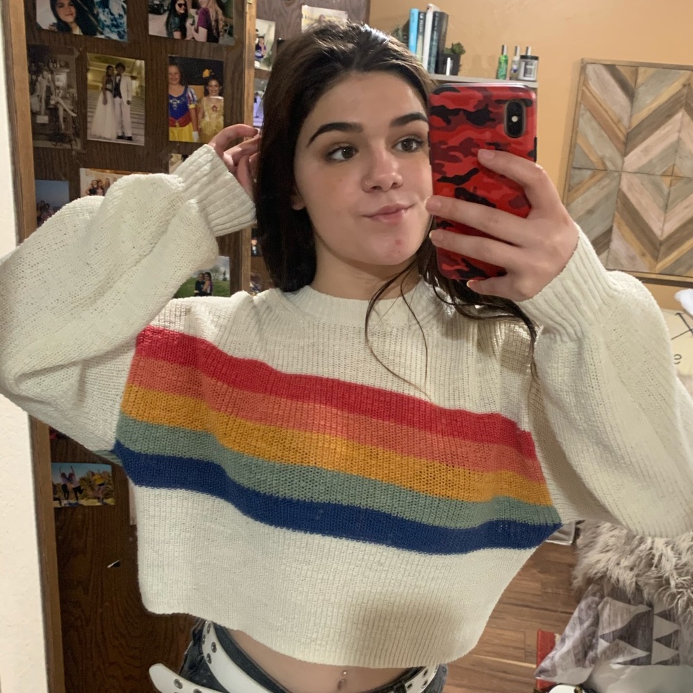 Cropped American eagle sweater
